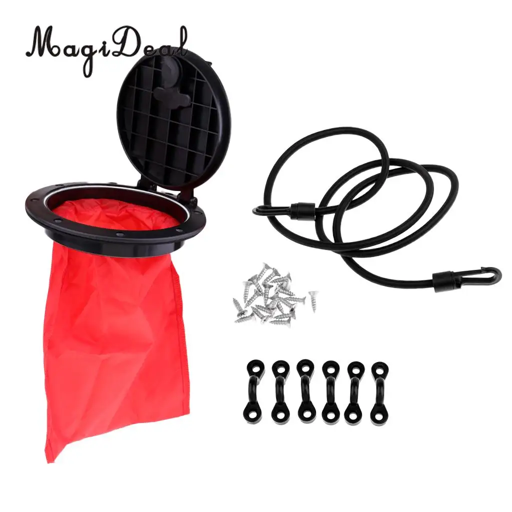 MagiDeal Universal 8 inch Nylon Kayak Deck Plate Hatch Cover & Storage Bag, Paddle Leash Clip for Canoe Dinghy Inflatable Boat