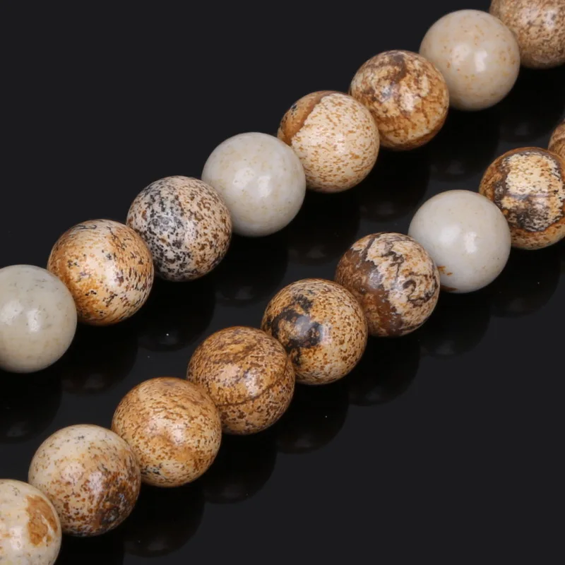 

Christmas Gift 4/6/8/10mm Selectable Round Brown Beads Natural Stone Beads 15"/strand For Bracelet Necklace Jewelry Making