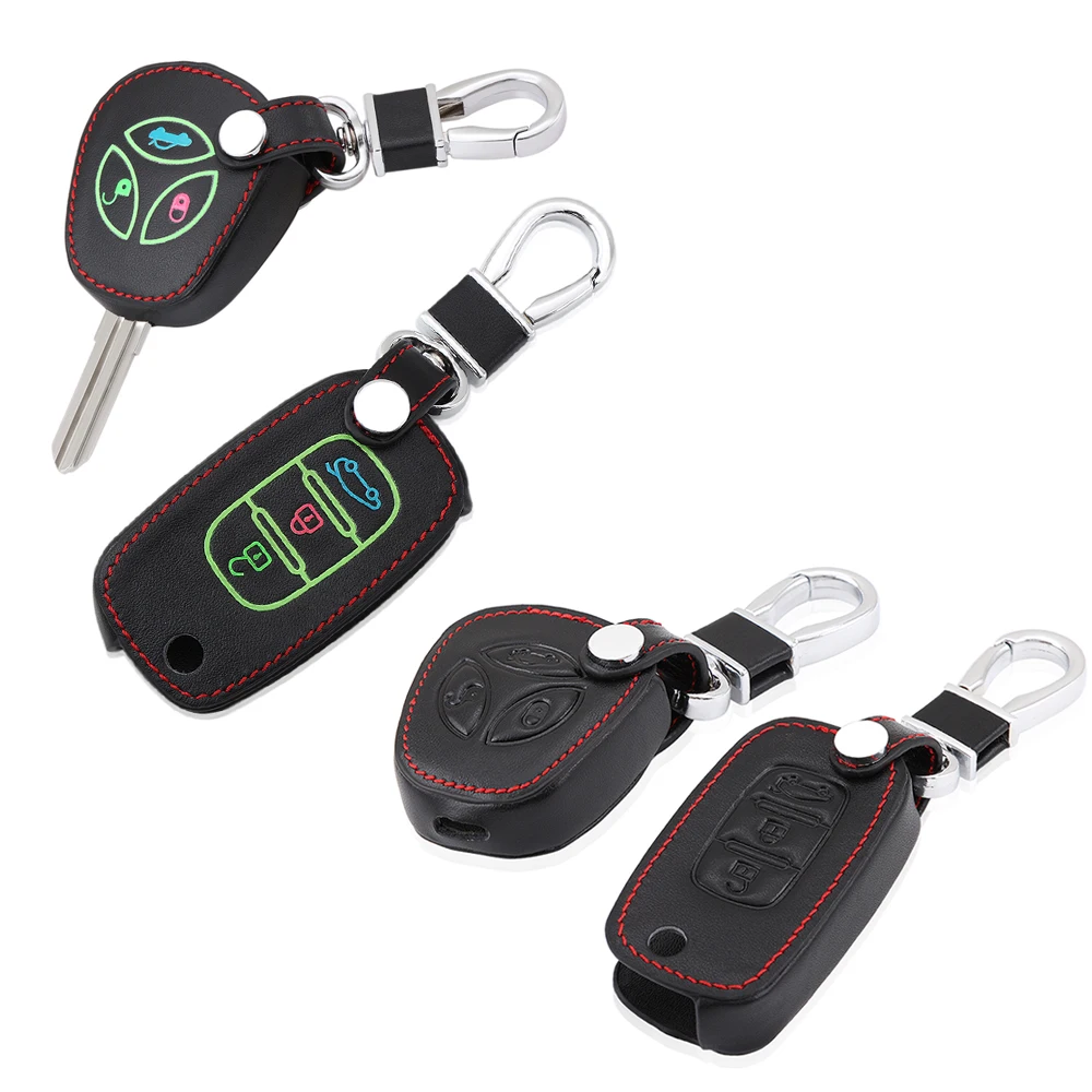 

Car styling 3 Buttons Leather Car Key Cover Case Protector For LADA Priora Sedan Sport Largus Kalina Granta Vesta X-Ray XRay
