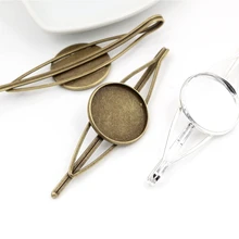 20 мм, 5 шт., высокое качество, бронза и посеребренный медный материал, заколка для волос, заколка для волос, основа для установки, кабошон, камея