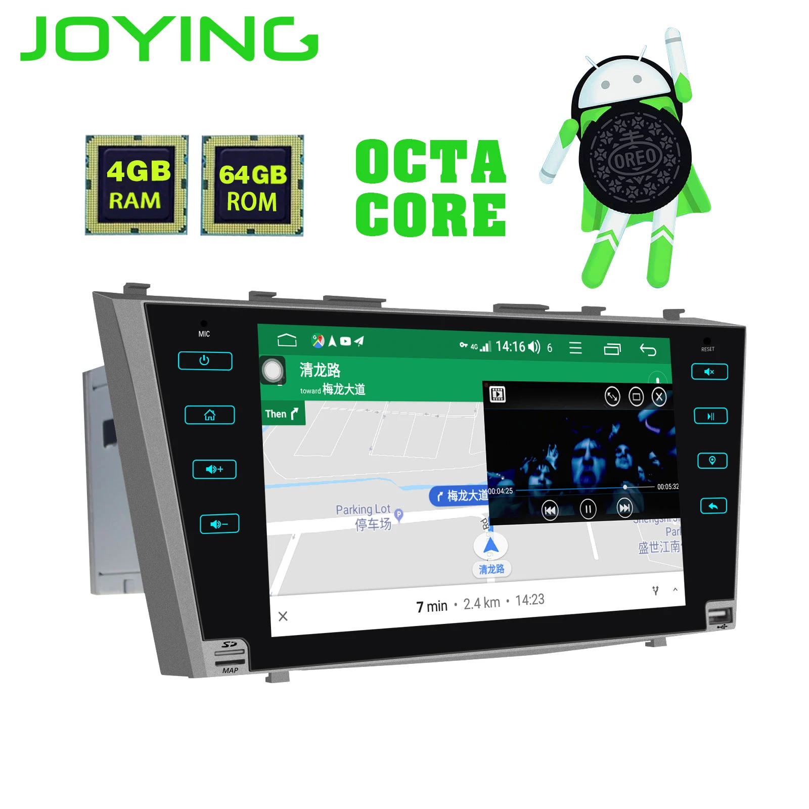 Cheap Joying 9" Android 8.1 Car Radio Multimedia Player for Toyota Camry/Aurion 2007 2008 to 2011 2 Din 4G RAM Car GPS Stereo WIFI DVR 5