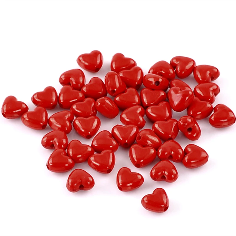 DoreenBeads Hot подвески из акриловых бусин Love Heart Red для ювелирных изделий своими руками
