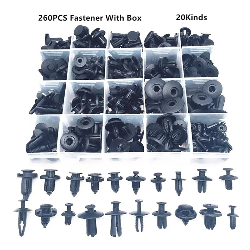 

Auto Bumper Wheel Eyebrow Fender Mix Rivet Box Set For All Car Styling Modification Plastic Fastener Screw Clip