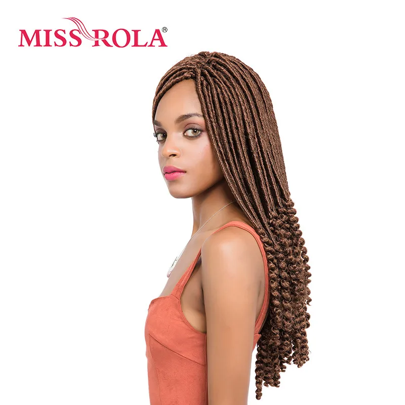 Miss Rola Faux locs Curly вязанные крючком косички волосы 30# Kanekalon низкотемпературное волокно 18 дюймов синтетические плетеные волосы для наращивания 5 шт