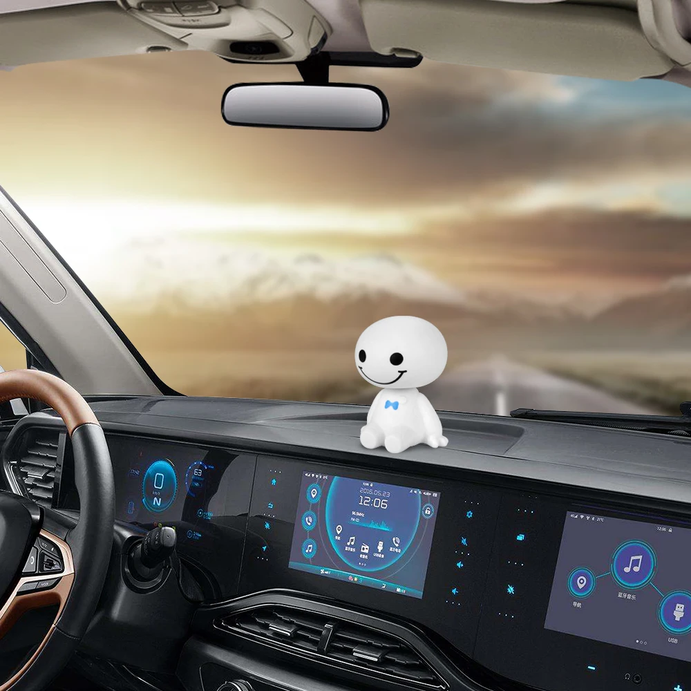 Автомобильный орнамент Симпатичный робот с вибрирующей головкой Baymax кукла