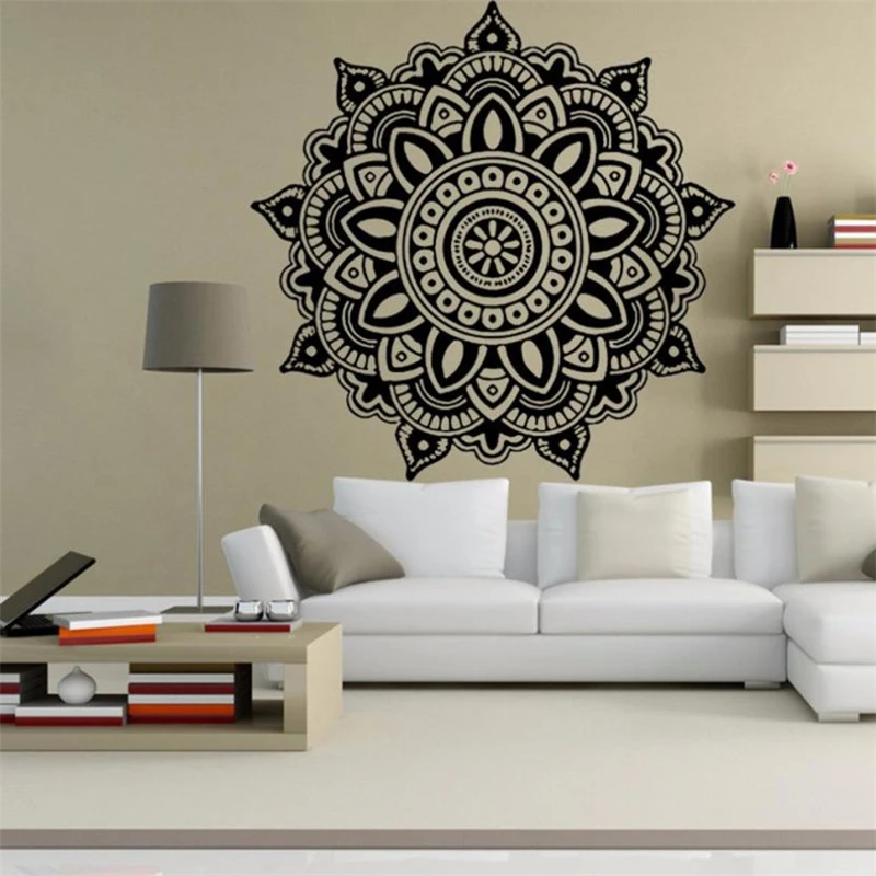 New Mandala Flower Stickers Indian Bedroom Wall Decal Art  Mural Home Vinyl Family03