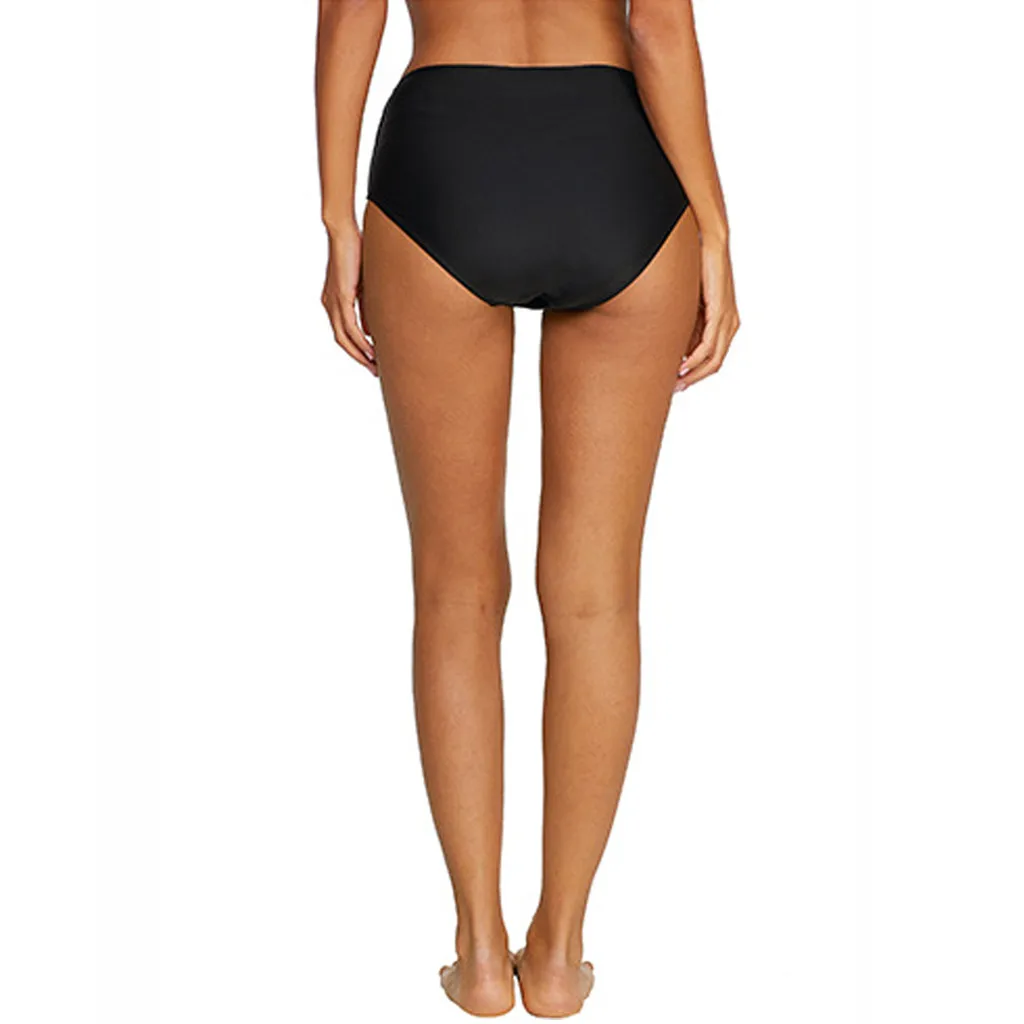 С высокой талией Для женщин 50s ретро Винтаж чистый Цвета Бикини плавки классические Плавание штаны размера плюс бразильские купальные шорты Плавки-трусы для детей# DX