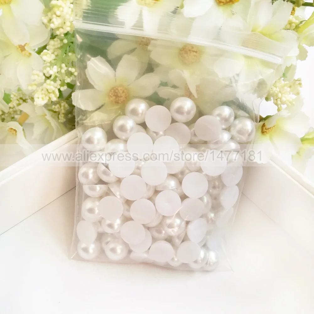 10mm Half Round Pearls white
