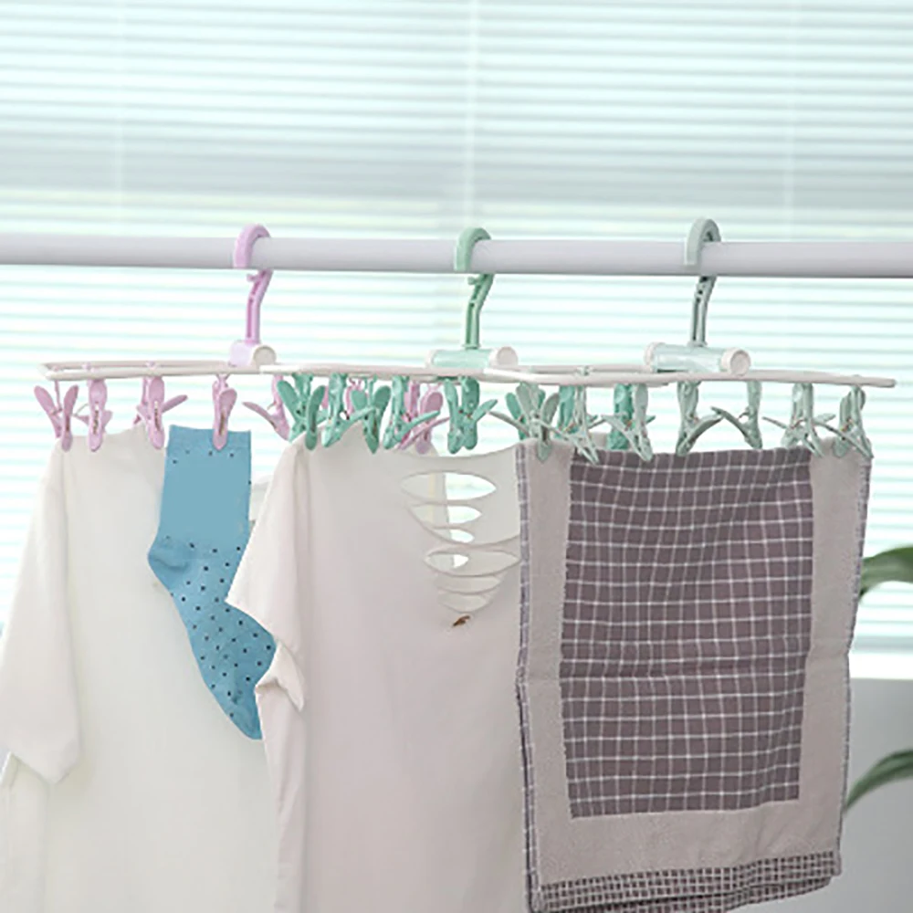 2PCS 12-head multi-function underwear and socks drying rack Clip Flip Dry Rack Socks Multi Functional Speakers and Clothing
