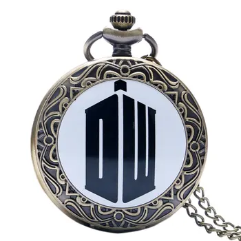

Steampunk Doctor Who DW Pocket Watch relojes hombre Necklace Chian cartoon-watch