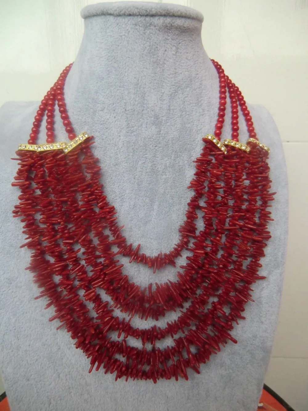 

shipping New design - fashion / party natural red coral necklace