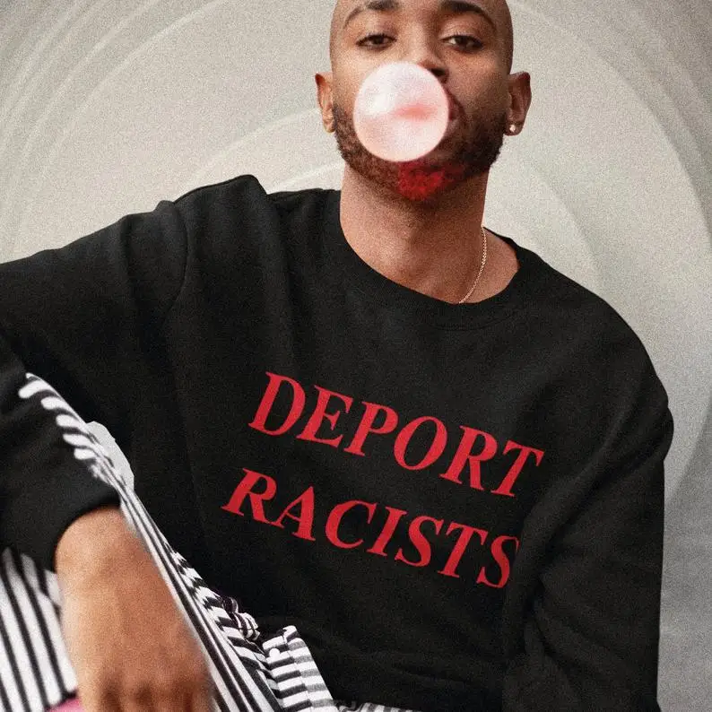 Skuggnas Новое поступление депортации Racists Толстовка эстетическое костюмы толстовка в стиле Тамблер гуманность Street Стиль 90 s Эстетическая