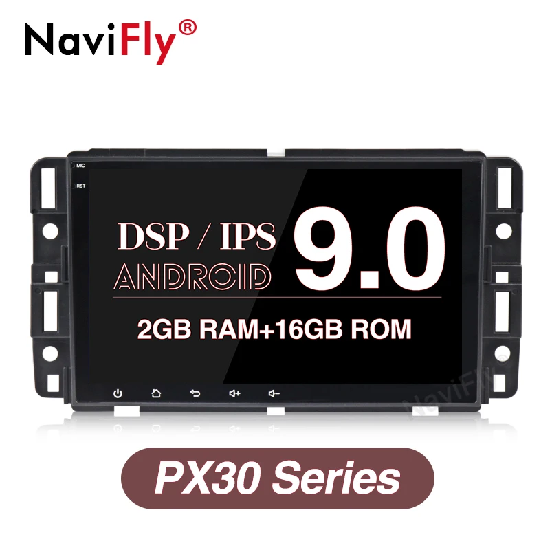 Best NaviFly Pure Android9.0  IPS DSP Car audio gps navigator  for Chevrolet Tahoe Traverse BUICK Enclave GMC support OBD2 TPMS 1