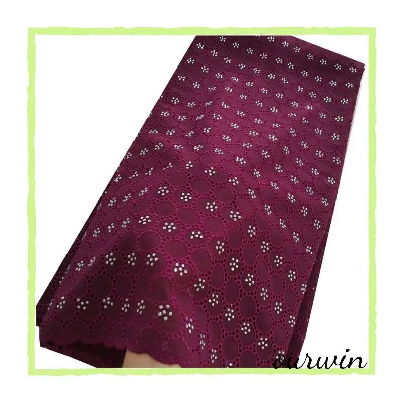 

Burgundy African Dry Lace Fabric High Quality For Men Cotton Lace Dry Lace Fabric With Stones Swiss Voile Lace In Switzerland