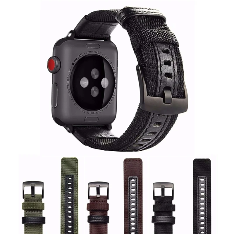 Konaforen Woven Nylon Men's Strap For Apple Watch 40mm 44mm Camouflage