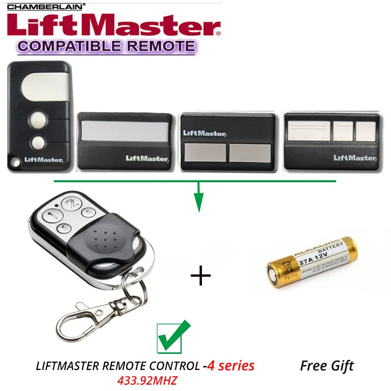 

Wholesale Fatory Supply 50pcs LIFTMASTER CHAMBERLAIN 4335EML 4330EML Compatible Rolling CodeGate Remote Control Top Quality