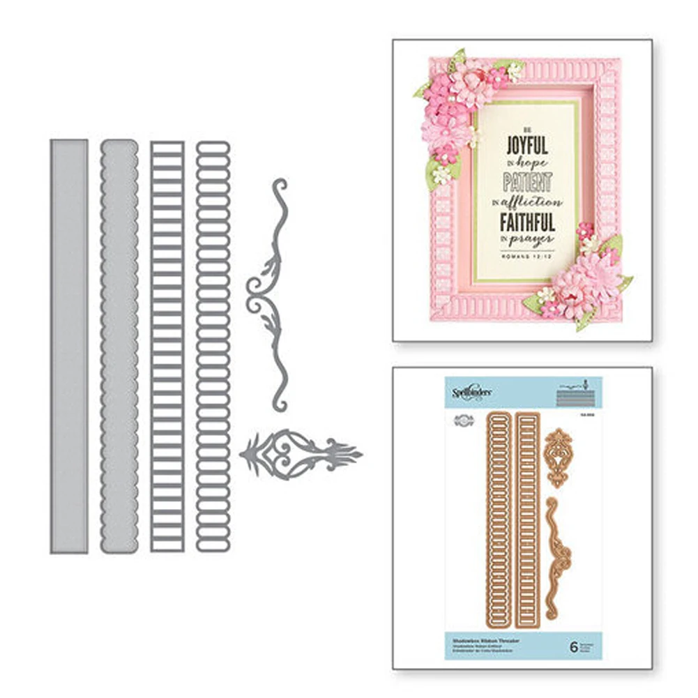 

Hemere 165*67mm Shadowbox Ribbon Threader Metal Cutting Dies Stencils for DIY Scrapbooking Album Stamp Paper Card Embossing