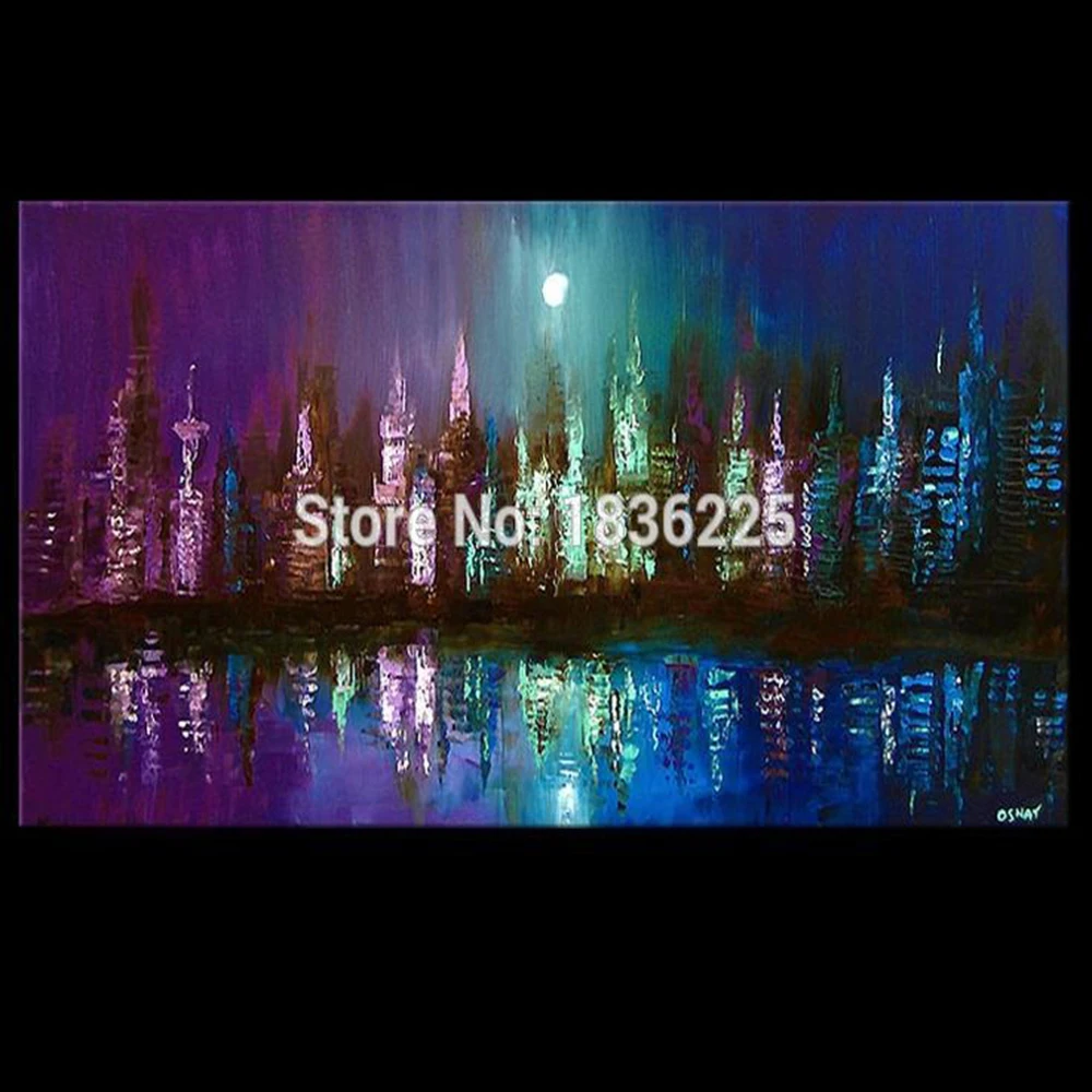 

best seller abstract paintings Handmade oil painted canvas city OIL PAINTING wall stickers decorative pictures for living room