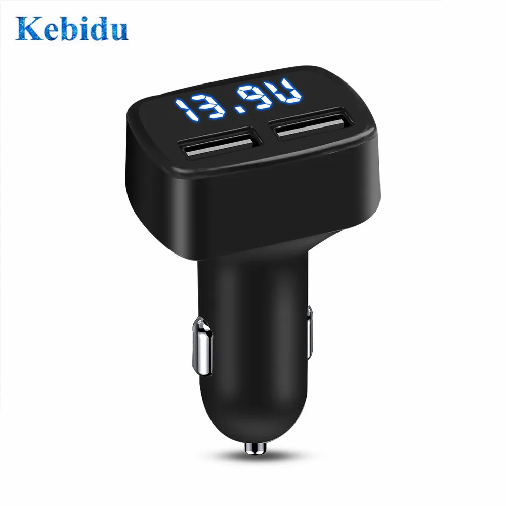 

kebidu 12-24V 4 in 1 Charger Dual DC5V 3.1A USB with Voltage/temperature/Current Meter Tester Adapter Digital Display for iPhone