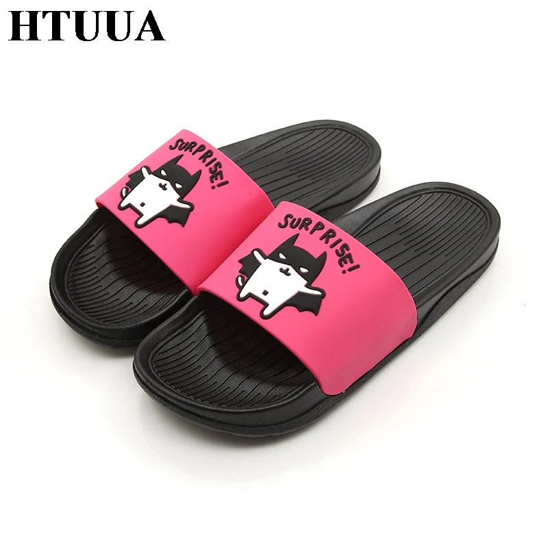 

HTUUA Flat Slippers Women Men Unisex Non-slip Indoor Bathroom Home Slippers Outdoor Flip Flops Beach Shoes Summer Slides SX970