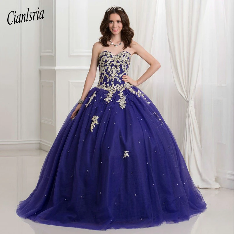 dark royal blue quinceanera dresses