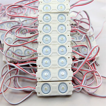 

50pcs/lot Unique design 2835 2leds injection led module with lens 160 degree,DC12V,1.2W high brightness 3 years warranty