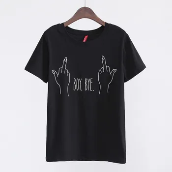 2017 New Fashion T-shirt Women BOY BYE Letter Printing T Shirt Women Tops Casual Brand Tee Shirt Femme Woman Clothing 62474