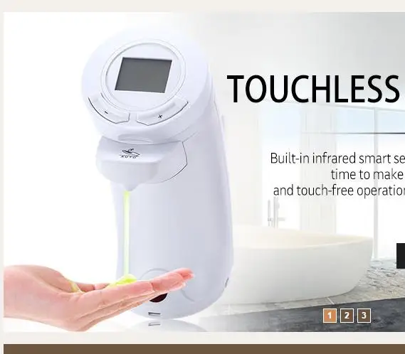 

AD -04 250ml Touchless LCD Display ABS Automatic Soap Sanitizer Lotion Dispenser Hand Washing Liquid Bottle for Kitchen Bathroom