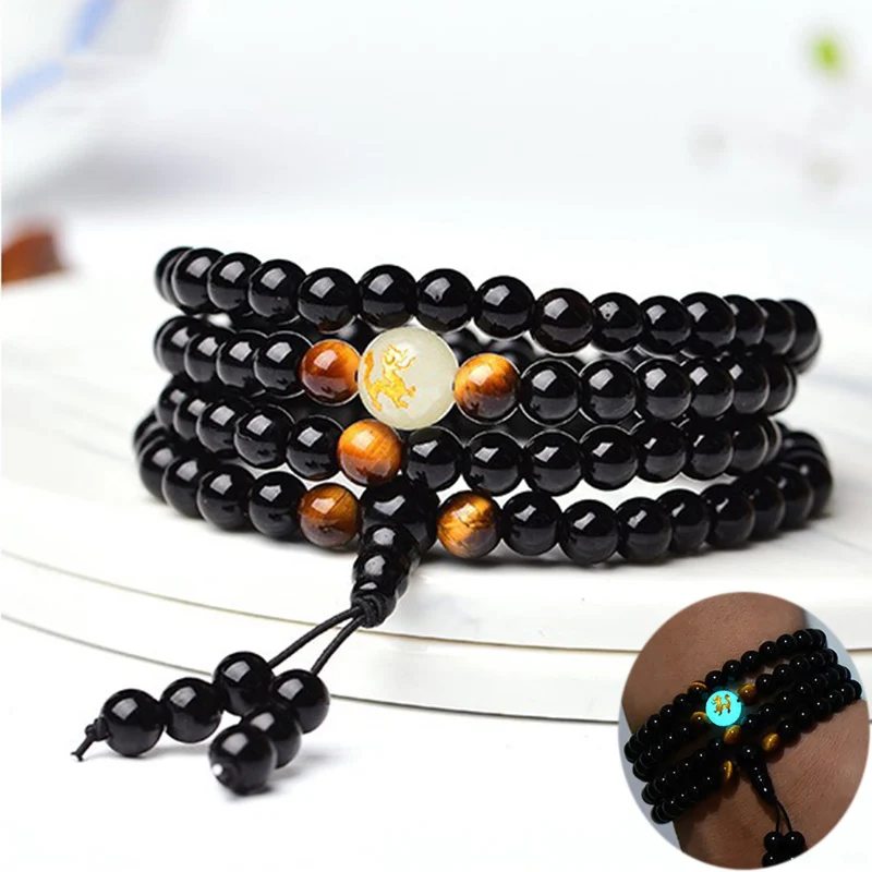 BOEYCJR-Dragon-Black-Buddha-Beads-Bangles-Bracelets-Handmade-Jewelry-Ethnic-Glowing-in-the-Dark-Bracelet-for (4)