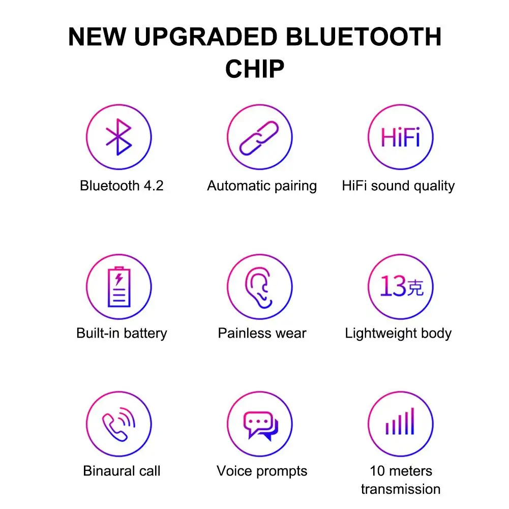 Wireless Bluetooth Headset Sports Headphones Stereo Built In Microphone Stylish Bluetooth Headset In Ear Mini Earphones