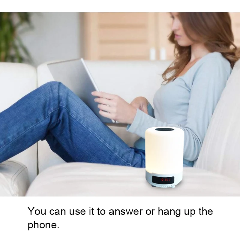 Многофункциональный Bluetooth динамик USB; разноцветная обувь с заряжаемыми через прикроватный ночник с будильником для Спальня TN88