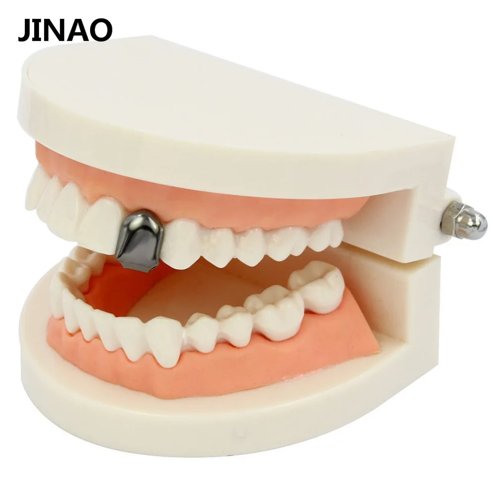 JINAO Золотой Серебряный цвет одного зуба шикарные зубы модный рок-рэпер кепки в стиле хип-хоп верхняя часть формы и нижний зуб Украшения для тела