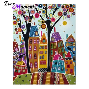 

Ever Moment Cartoon House Diamond Painting Handmade Full Square Drill 5D DIY Picture Mosaic Diamond Embroidery Decor S2F1199