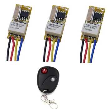 

Mini Relay Remote Switch DC3.7V 4.2V 5V 6V 7.4V 8.4V 9V 12V Output 0V Dry Contact Relay Switching Value NO COM NC 315/433mhz New