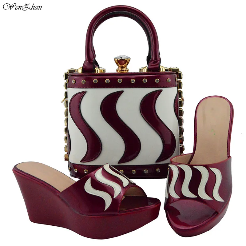 Neueste 38 B810 Tasche Und Frauen Set Party 23 Weiß Italienische Sandalen Schuhe Afrikanische 42 Mit Lila Passenden rqwrfZx