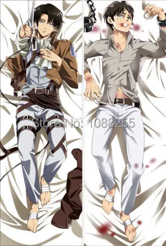 Горячая аниме атака на Титанов Eren Yeager Levi наволочка|hot anime|anime hotbody attack |