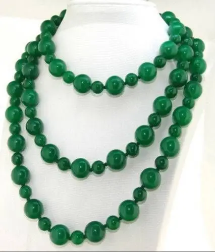 

Jewelr 005563 8-12mm Green Round Jade jasper Beads Necklace 50