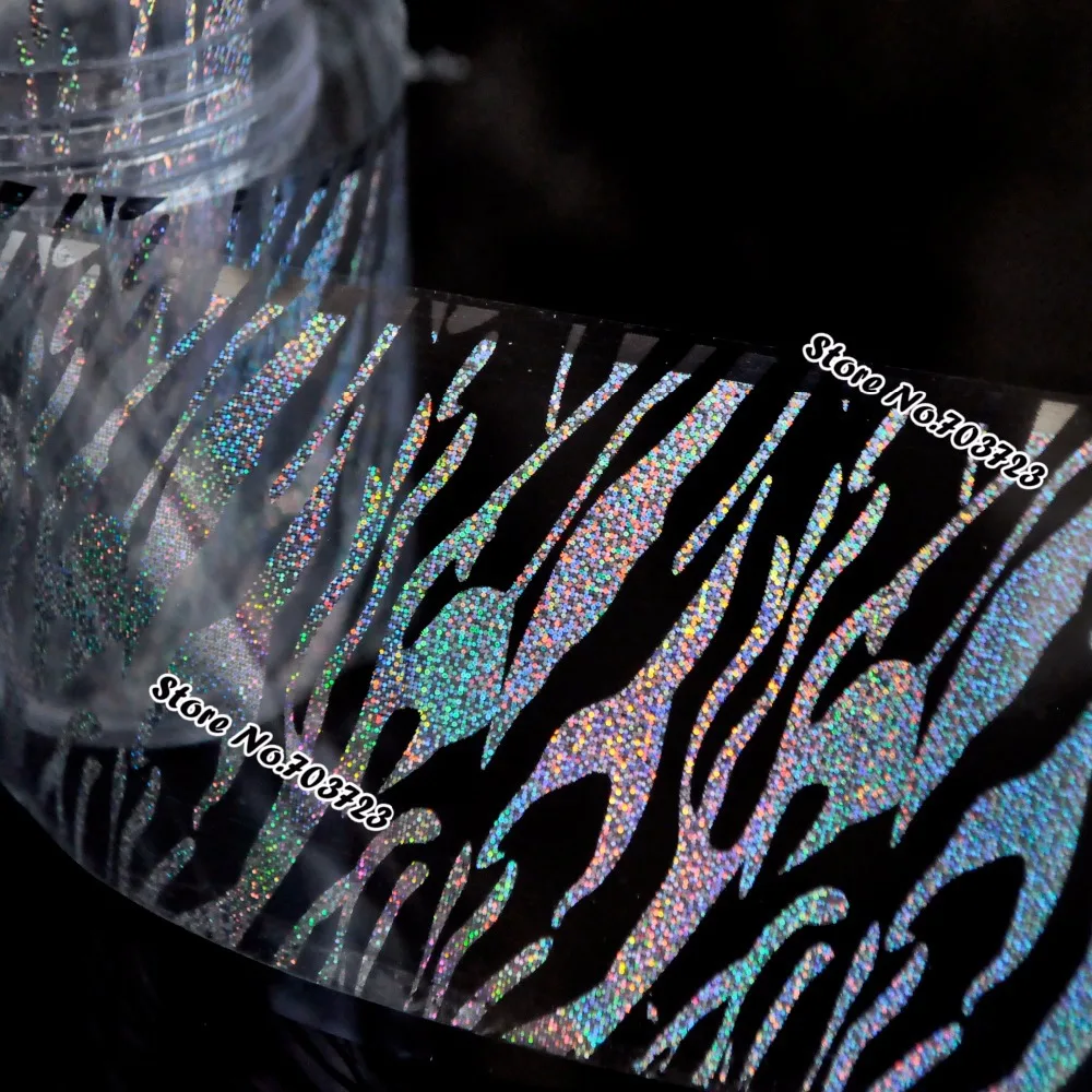 The new 2015 fashion colorful nail sticker decals transfer film nail tools Decorations Silver Laser Glitter Zebra Pattern SY626 The new 2015 fashion colorful nail sticker decals transfer film nail tools Decorations Silver Laser Glitter Zebra Pattern SY626