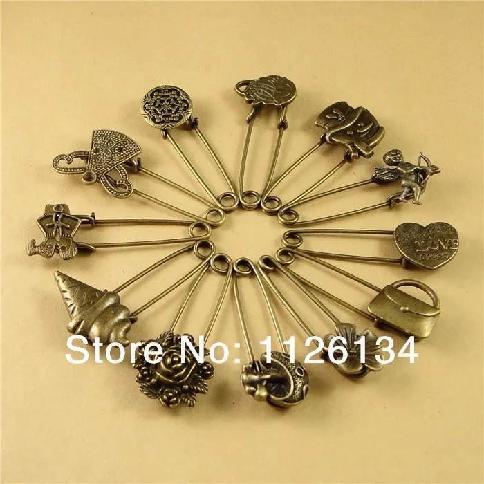 

(20 pieces/lot)Wholesale Fashion Brooches Vintage Style Flower , Angel , Mushroom , Cream Design (send randomly)