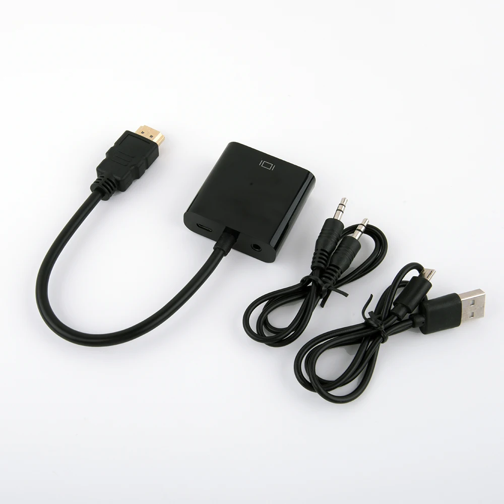 HDMI TO VGA hdmi to vga with audio power supply adapter cable converter |