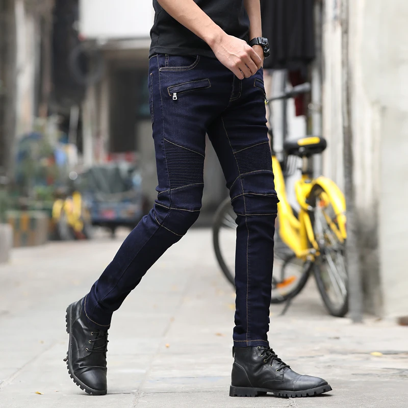 Новое поступление года CosMaMa Брендовые мужские Летние черные стиральная машина тонкий тощий стрейч байкер колено с большими дырами джинсы