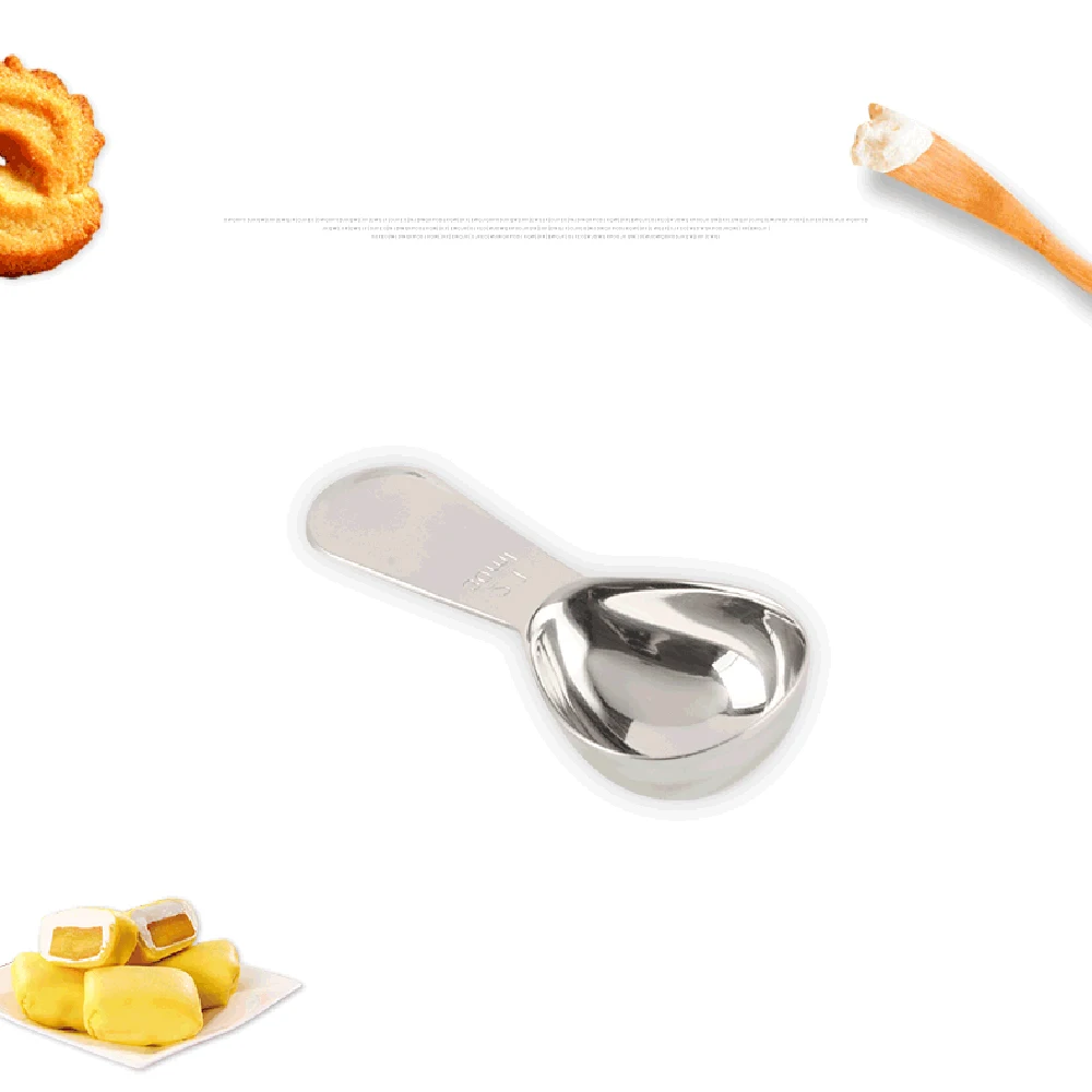 Stainless Steel Coffee Beans Measuring Spoon Thicken With scale For Coffee Tea Milk Powder Household Kitchen Tools