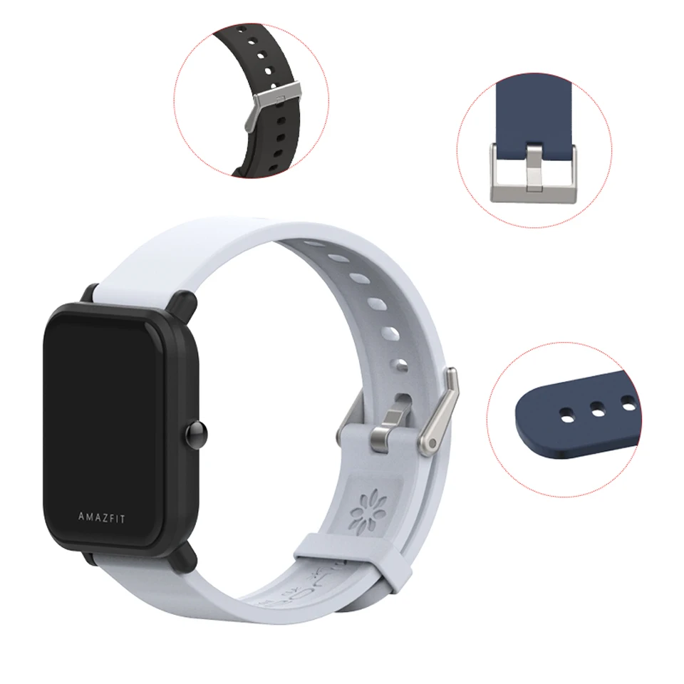 Mijobs 20 мм спортивный силиконовый ремешок на запястье для Xiaomi Huami Amazfit Bip BIT PACE Lite Youth