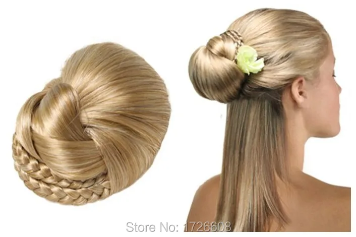 Synthetic Hair Bun Dome Fake Wigs Hair Chignons Bridal Wedding