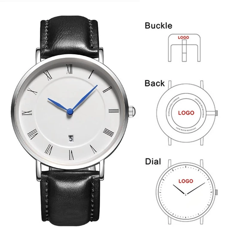 

BAOSAILI B-8210A Roman Numerals Private Label OEM Logo Men's Watch Minimalist Custom Branding Watch Drop Shopping