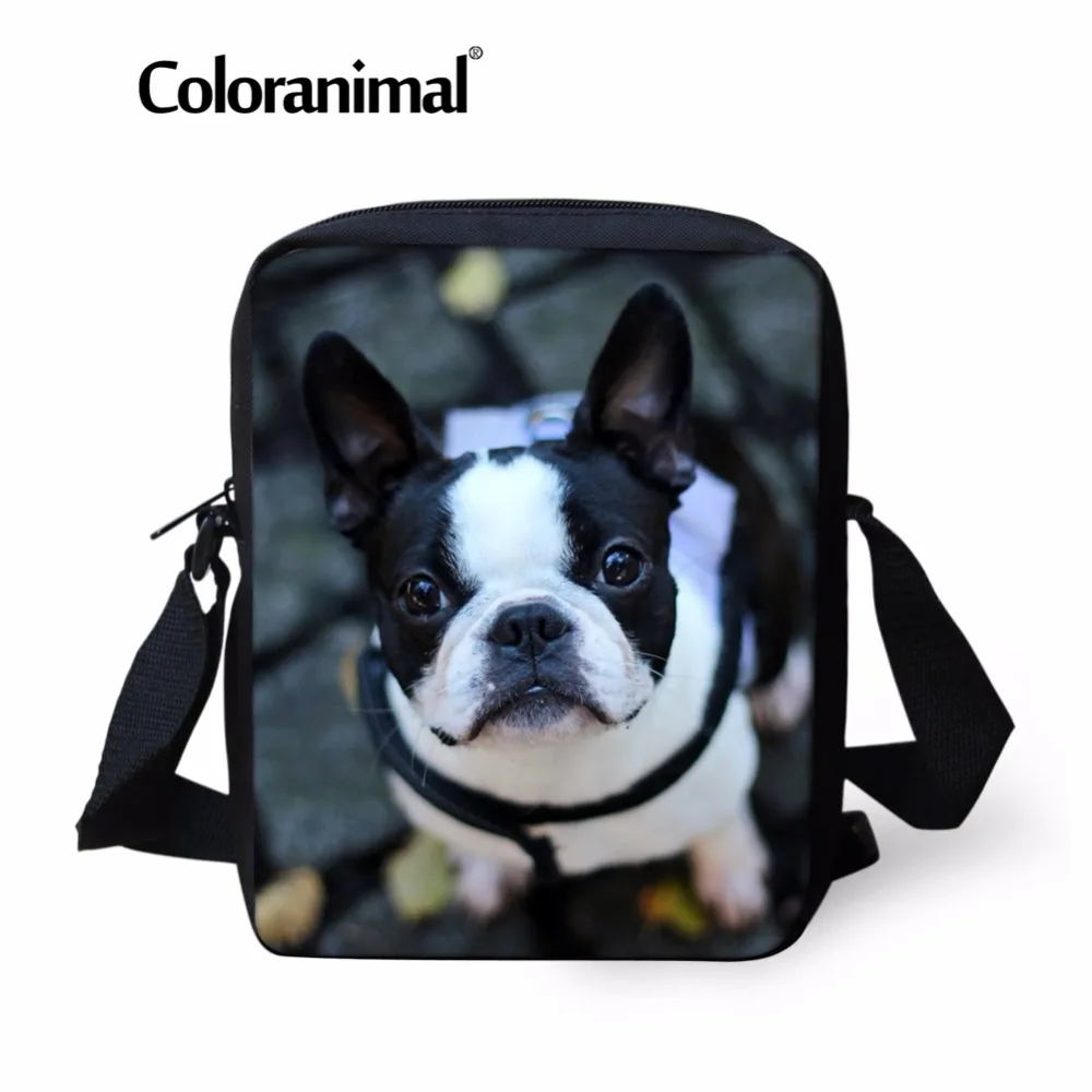 

Coloranimal Funny 3D Animal Boston Terrier French Bulldog Print Mini Messenger Bags for Kigs Children Shoulder Cross Body Bags