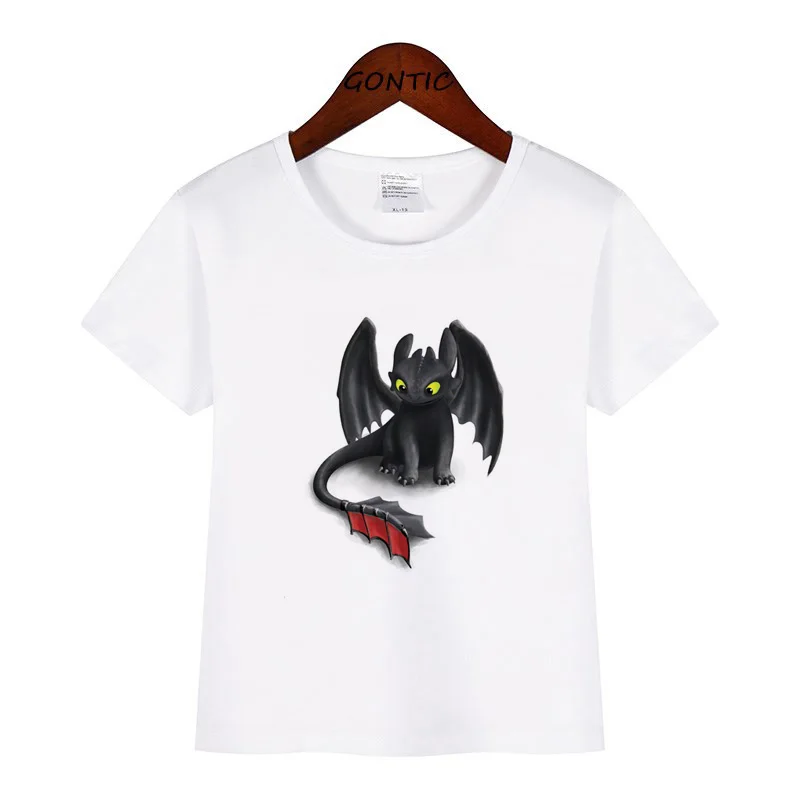 

Toothless The Night Fury Kids T Shirt Boys 2019 summer short sleeve cotton Girls tshirt Toddler Tee enfant Funny Cartoon Print
