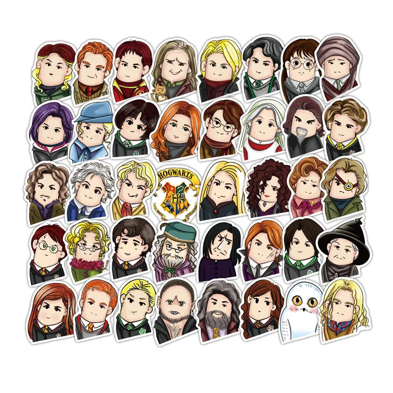 Popular 50pcs American Science Fiction Blockbuster Cute Cartoon Harry Magic Academy Sticker Motorcycle Waterproof Blu-ray Sticke