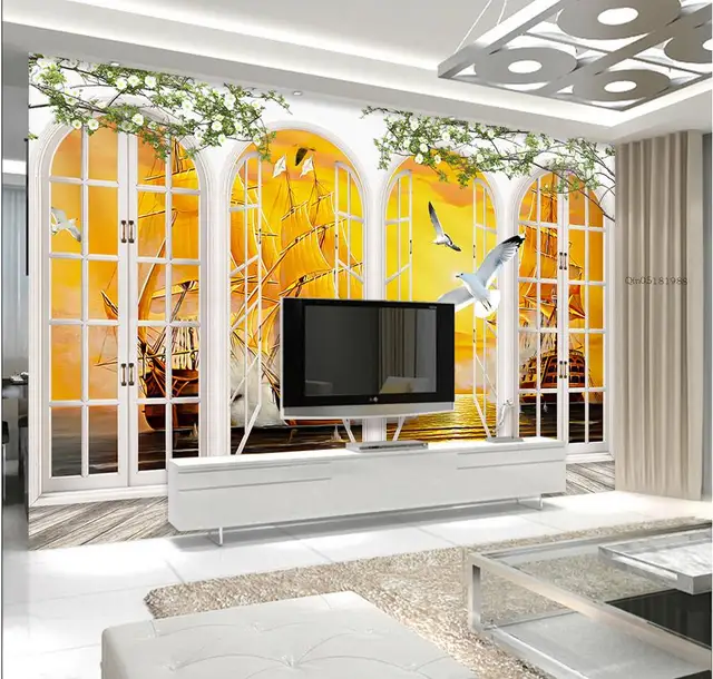 Home Decoration Continental style windows wall mural photo wallpaper 3d