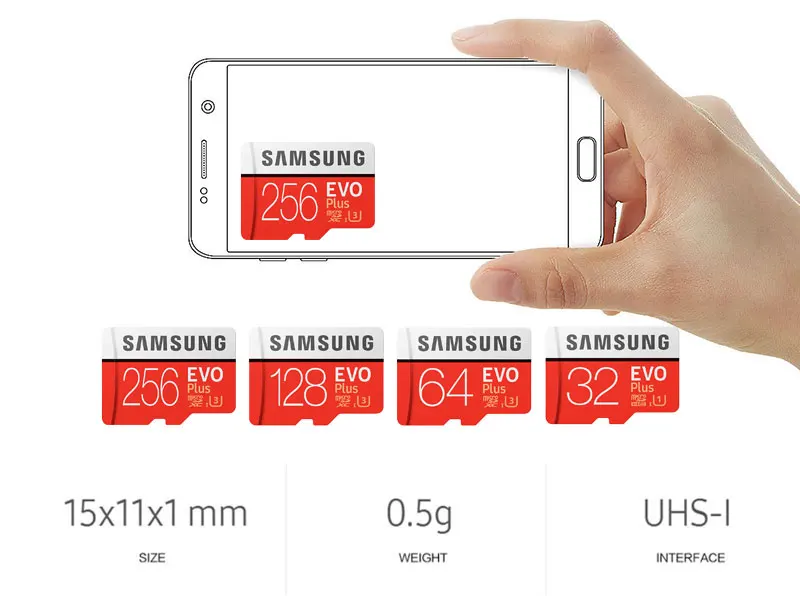 SAMSUNG Micro SD карта 32 Гб класс 10 TF карта 64 Гб 128 Гб карта памяти 256 ГБ UHS-I U3 SDXC U1 SDHC флэш-память для мобильного EVO Plus